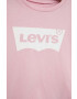 Levi's longsleeve din bumbac pentru copii culoarea roz - Pled.ro