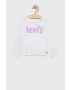 Levi's longsleeve din bumbac pentru copii culoarea alb - Pled.ro