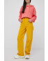 Levi's pantaloni de catifea cord X Simpson femei culoarea galben drept high waist - Pled.ro