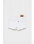 Levi's pantaloni scurti culoarea alb neted - Pled.ro