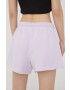 Levi's pantaloni scurti din bumbac femei culoarea violet neted high waist - Pled.ro