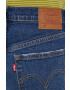 Levi's pantaloni scurti jeans femei culoarea albastru marin neted high waist - Pled.ro