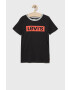 Levi's Tricou de bumbac pentru copii culoarea negru cu imprimeu - Pled.ro