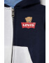 Levi's bluza bebe culoarea albastru marin cu glugă cu imprimeu - Pled.ro