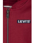 Levi's bluza copii culoarea rosu cu glugă neted - Pled.ro