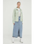 Levi's geaca jeans femei culoarea verde de tranzitie oversize - Pled.ro