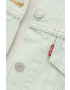 Levi's geaca jeans femei culoarea verde de tranzitie oversize - Pled.ro