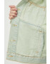 Levi's geaca jeans femei culoarea verde de tranzitie oversize - Pled.ro