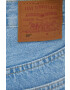 Levi's pantaloni scurți jeans 501 femei neted high waist 56327.0086-LightIndig - Pled.ro