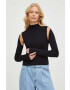 Levi's pulover femei culoarea negru light cu turtleneck - Pled.ro