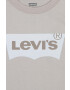 Levi's tricou de bumbac pentru copii culoarea bej cu imprimeu - Pled.ro