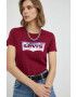 Levi's tricou din bumbac culoarea bordo - Pled.ro