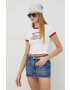 Levi's tricou din bumbac culoarea alb - Pled.ro