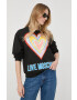 Love Moschino bluza femei culoarea roz modelator - Pled.ro