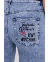 Love Moschino jeansi femei medium waist - Pled.ro