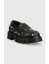 Love Moschino mocasini de piele femei culoarea negru cu platforma JA10035G1HIA0000 - Pled.ro