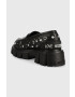 Love Moschino mocasini de piele femei culoarea negru cu platforma JA10035G1HIA0000 - Pled.ro