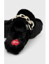 Love Moschino papuci de casa culoarea negru - Pled.ro