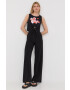 Love Moschino top din bumbac culoarea negru - Pled.ro