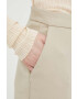 Lovechild pantaloni femei culoarea bej drept high waist - Pled.ro