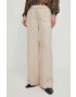 Lovechild pantaloni femei culoarea bej lat high waist - Pled.ro