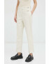 Lovechild pantaloni de bumbac culoarea bej lat high waist - Pled.ro