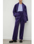 Lovechild pantaloni de catifea cord Lucas culoarea violet drept high waist - Pled.ro