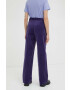 Lovechild pantaloni de catifea cord Lucas culoarea violet drept high waist - Pled.ro