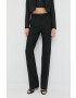 Luisa Spagnoli pantaloni femei culoarea negru lat high waist - Pled.ro