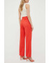 Luisa Spagnoli pantaloni din lana culoarea rosu drept high waist - Pled.ro