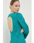 Luisa Spagnoli rochie Copenaghen culoarea turcoaz midi drept - Pled.ro