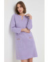 Luisa Spagnoli rochie din lana Monologo culoarea violet mini drept - Pled.ro