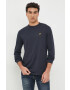 Lyle & Scott longsleeve din bumbac culoarea alb neted - Pled.ro