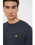 Lyle & Scott longsleeve din bumbac culoarea alb neted - Pled.ro