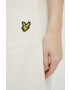 Lyle & Scott pantaloni femei culoarea bej drept high waist - Pled.ro