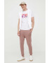 Lyle & Scott pantaloni de trening din bumbac culoarea roz neted - Pled.ro