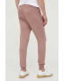 Lyle & Scott pantaloni de trening din bumbac culoarea roz neted - Pled.ro