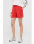 Lyle & Scott pantaloni scurti din bumbac culoarea rosu neted high waist - Pled.ro