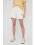 Lyle & Scott pantaloni scurti din bumbac femei culoarea bej neted high waist - Pled.ro