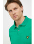 Lyle & Scott polo de bumbac culoarea verde neted - Pled.ro