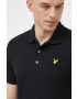 Lyle & Scott polo de bumbac culoarea negru neted - Pled.ro