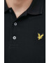 Lyle & Scott polo de bumbac culoarea negru neted - Pled.ro