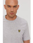 Lyle & Scott Tricou bărbați culoarea gri material neted - Pled.ro