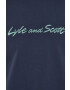 Lyle & Scott tricou din bumbac culoarea albastru marin cu imprimeu - Pled.ro