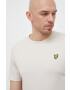 Lyle & Scott tricou din bumbac culoarea bej neted - Pled.ro