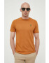 Lyle & Scott tricou din bumbac culoarea maro neted - Pled.ro