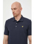 Lyle & Scott tricou polo barbati culoarea albastru marin cu imprimeu - Pled.ro