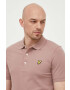 Lyle & Scott tricou polo barbati culoarea roz neted - Pled.ro