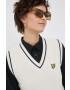 Lyle & Scott vestă din bumbac culoarea bej - Pled.ro