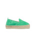 Manebi espadrile din piele intoarsa Double Sole Espadrilles culoarea verde cu platforma R 3.5 D0 - Pled.ro